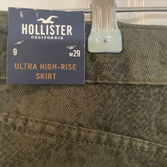 NWT Hollister Mini Skirt Size 9 29 Denim Cut Off Jean Snake Ultra High Rise - Picture 13 of 14